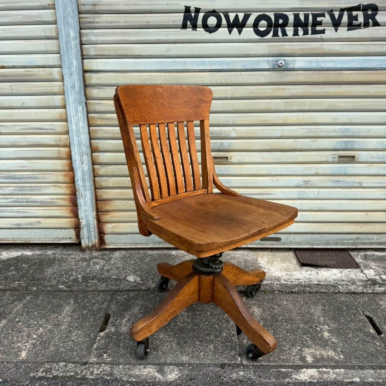 【1940-50年代】ビンテージ デスクチェア アメリカン雑貨 店舗什器 ウッドチェア 椅子 #2590