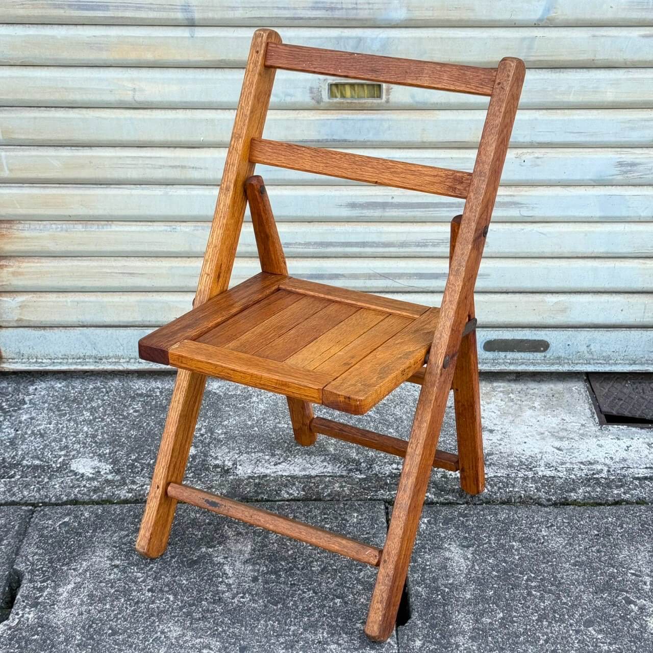 【1950年代】ビンテージ フォールディングチェア アメリカン雑貨 店舗什器 木製 折りたたみ 椅子 #2812-1