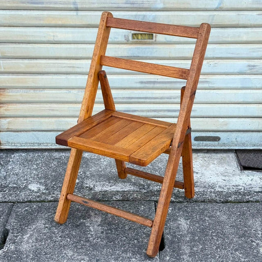 【1950年代】ビンテージ フォールディングチェア アメリカン雑貨 店舗什器 木製 折りたたみ 椅子 #2812-1