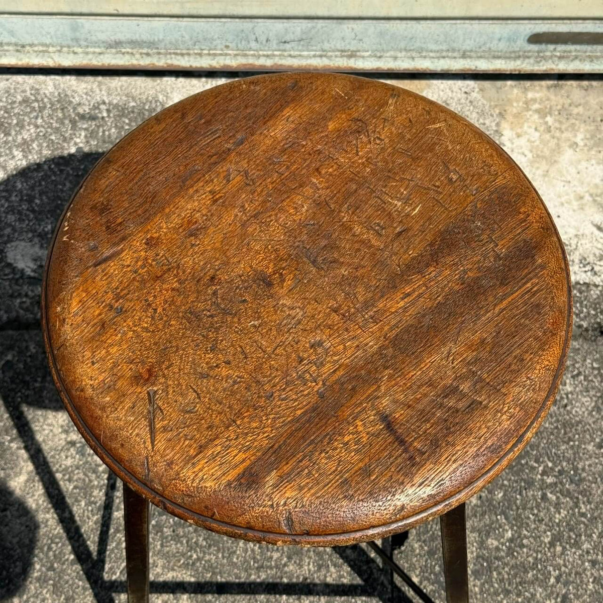 【1940-50年代】ビンテージ 椅子 アメリカン雑貨 店舗什器 ウッド スツール インダストリアル #2687