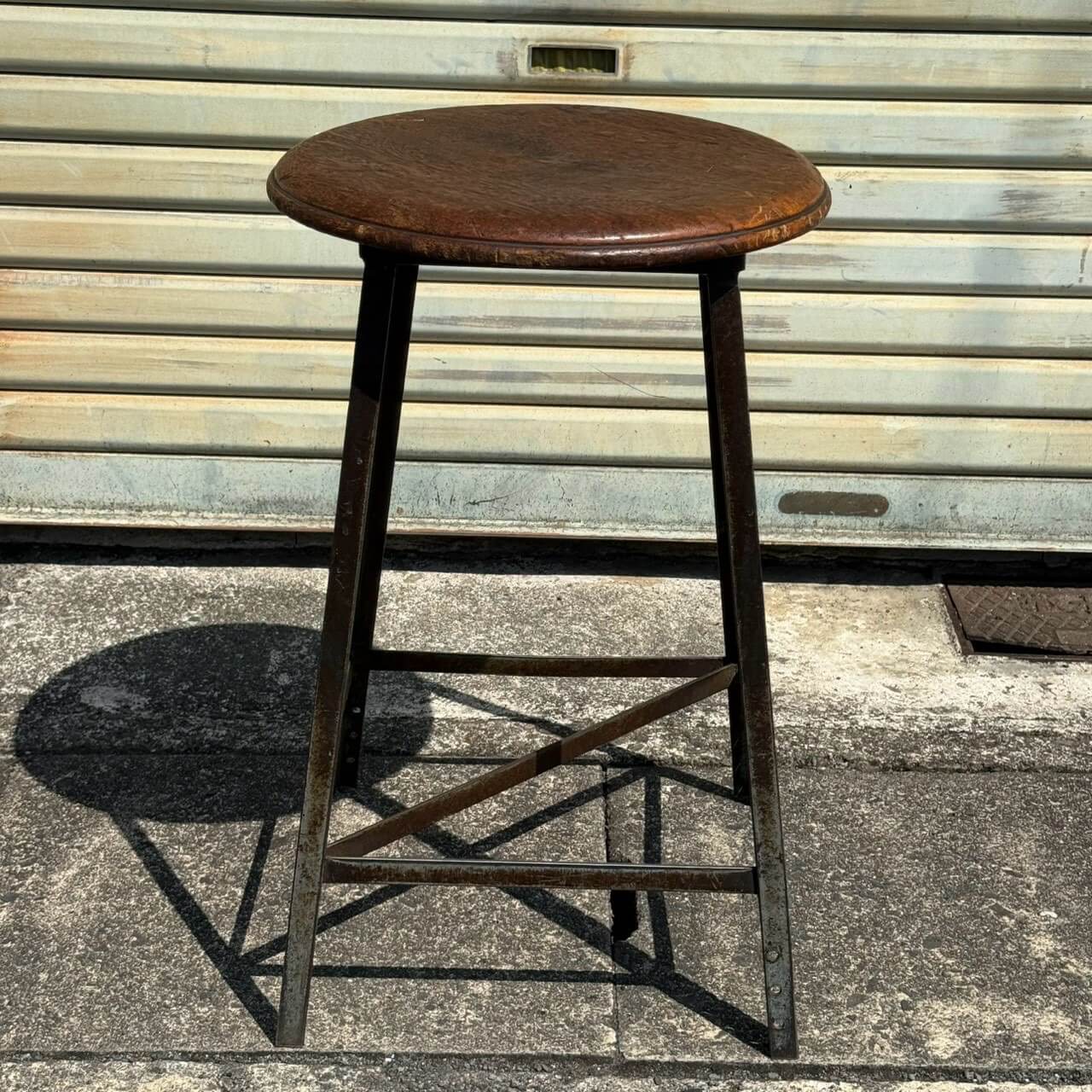 【1940-50年代】ビンテージ 椅子 アメリカン雑貨 店舗什器 ウッド スツール インダストリアル #2687