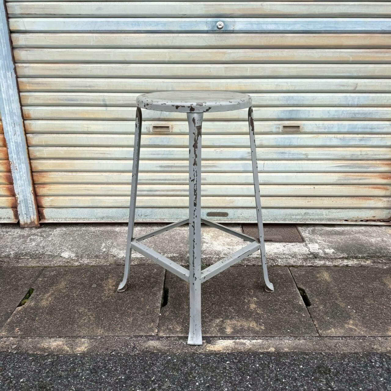 50s ビンテージ アンティーク ステップスツール チェア 店舗什器 アメリカ 1950-60年代】ビンテージ メタルスツール アメリカン雑貨 店舗什器