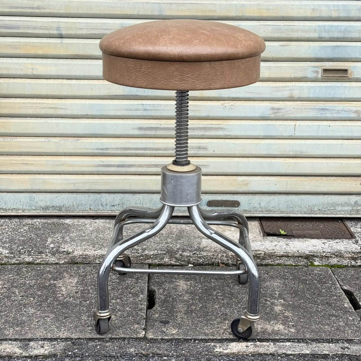 【1960-70年代】ビンテージ スツール アメリカン雑貨 店舗什器 ガレージ PEDIGO クローム #2756