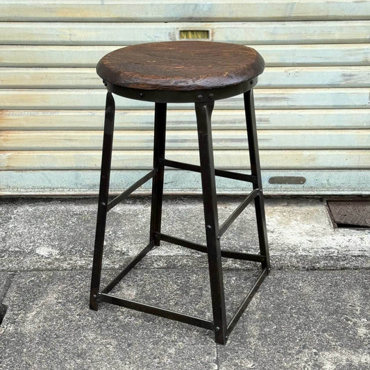 【1940-50年代】ビンテージ 椅子 アメリカン雑貨 店舗什器 ウッド スツール インダストリアル #2686