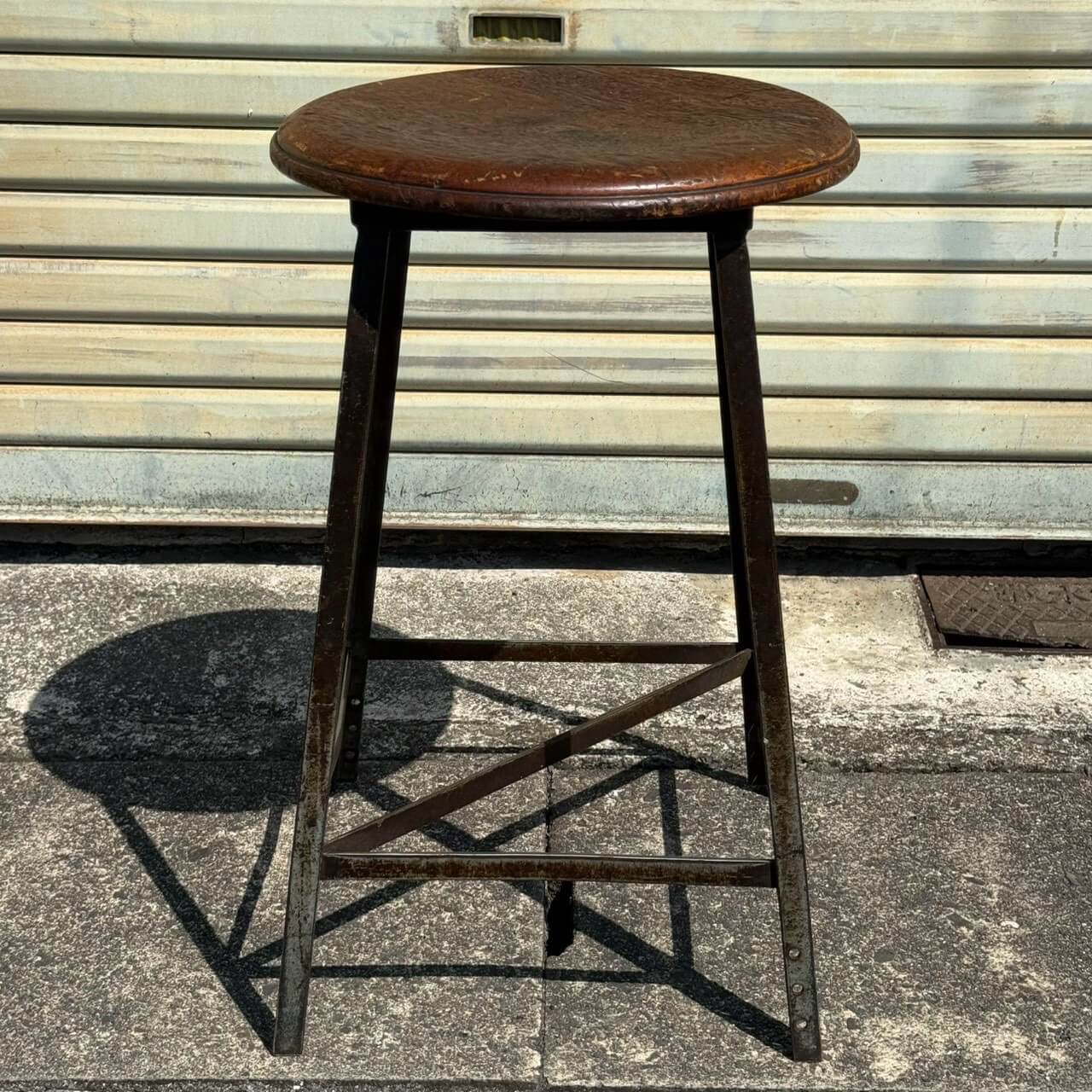 【1940-50年代】ビンテージ 椅子 アメリカン雑貨 店舗什器 ウッド スツール インダストリアル #2687