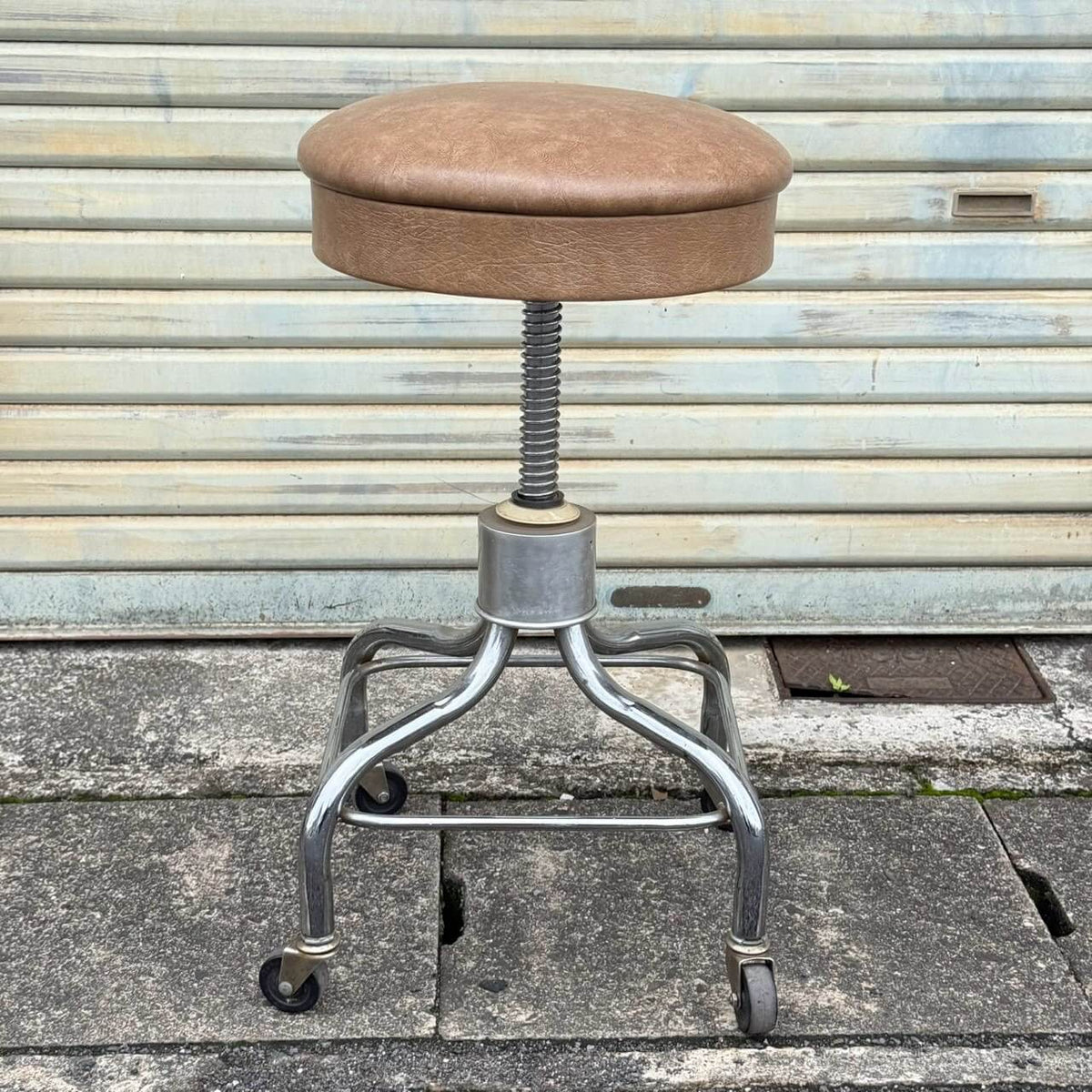 【1960-70年代】ビンテージ スツール アメリカン雑貨 店舗什器 ガレージ PEDIGO クローム #2756