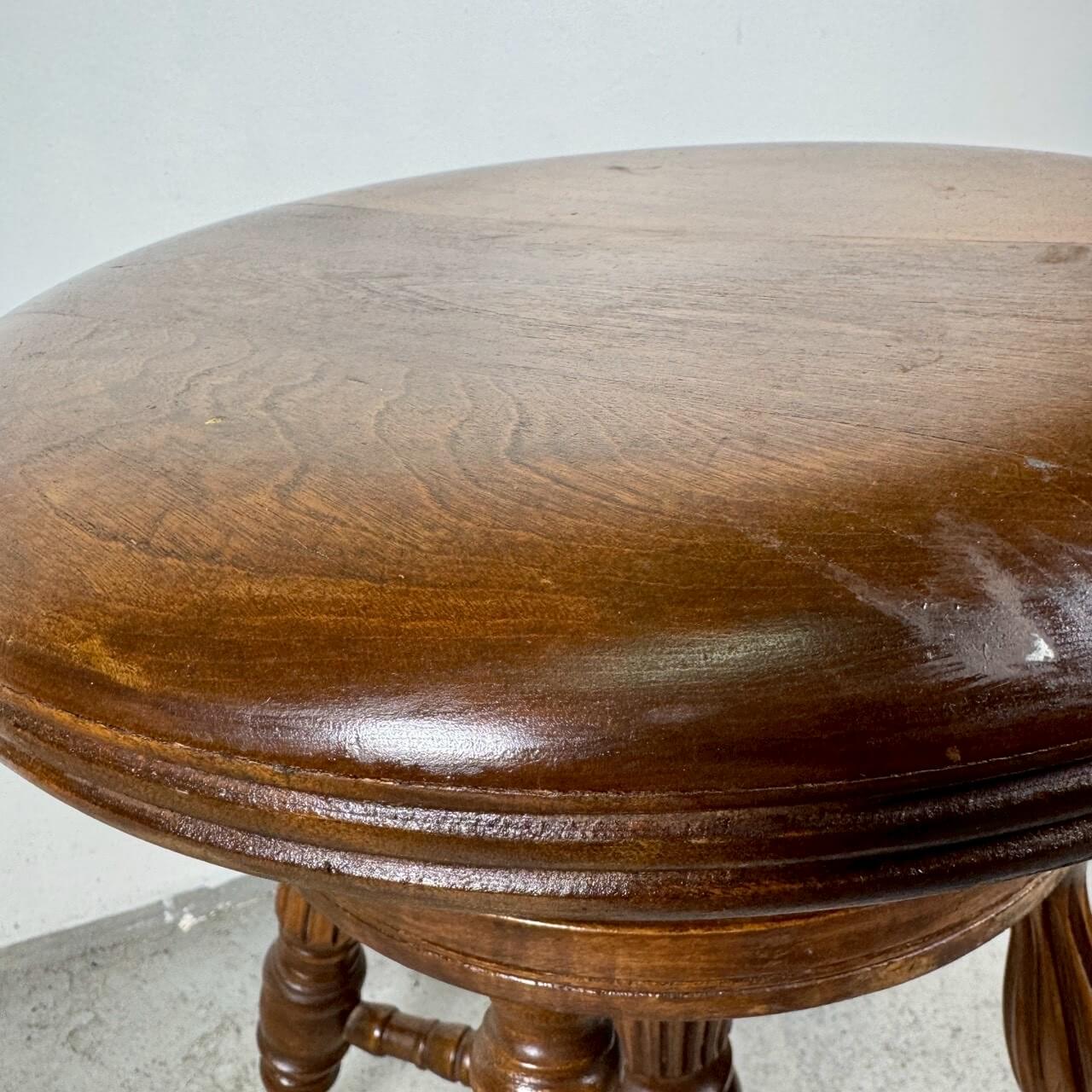 #2263【1920-40年代】ビンテージ ウッドスツール / ピアノスツール チェア アメリカ