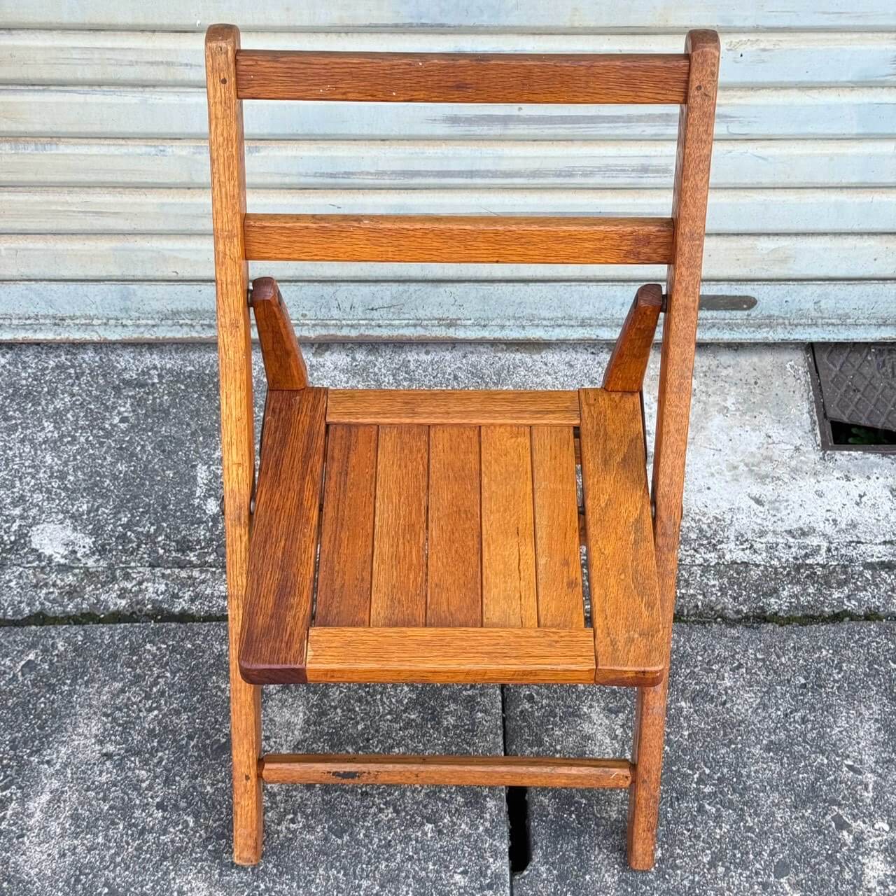 【1950年代】ビンテージ フォールディングチェア アメリカン雑貨 店舗什器 木製 折りたたみ 椅子 #2812-1