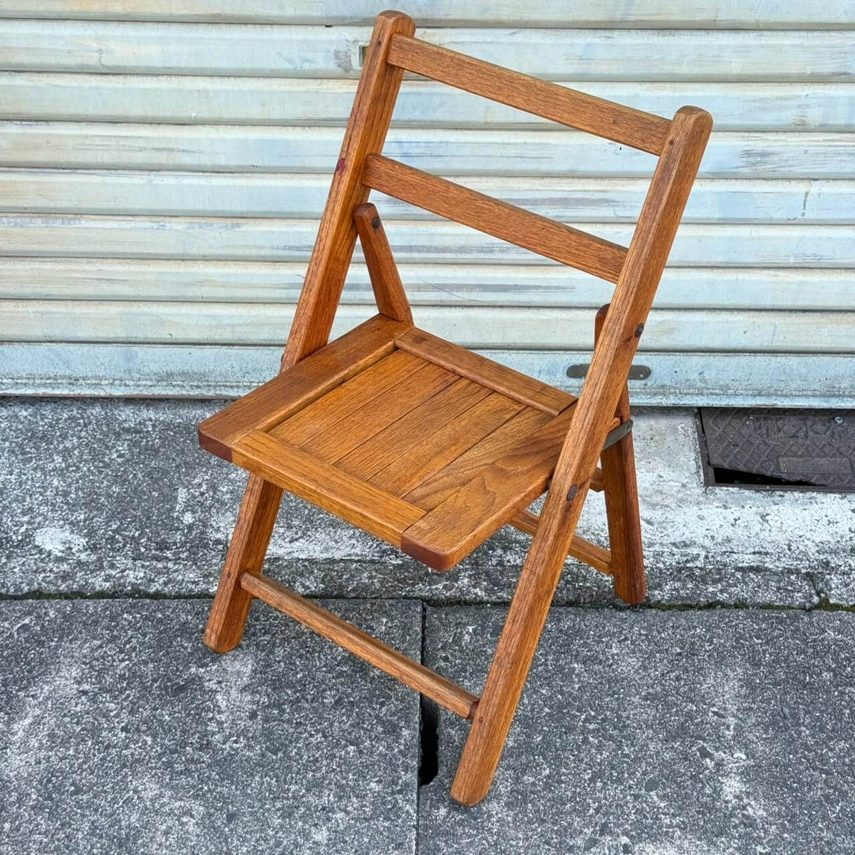 【1950年代】ビンテージ フォールディングチェア アメリカン雑貨 店舗什器 木製 折りたたみ 椅子 #2812-2