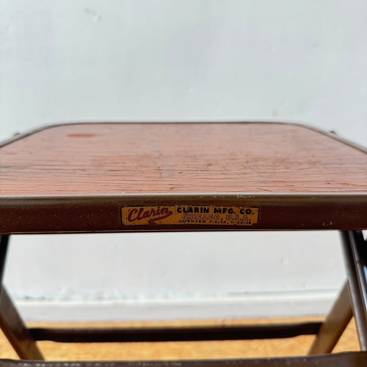 【1950-60年代】ビンテージ CLARIN フォールディングチェア アメリカン雑貨 折りたたみ椅子 ウッドシート #2245-2