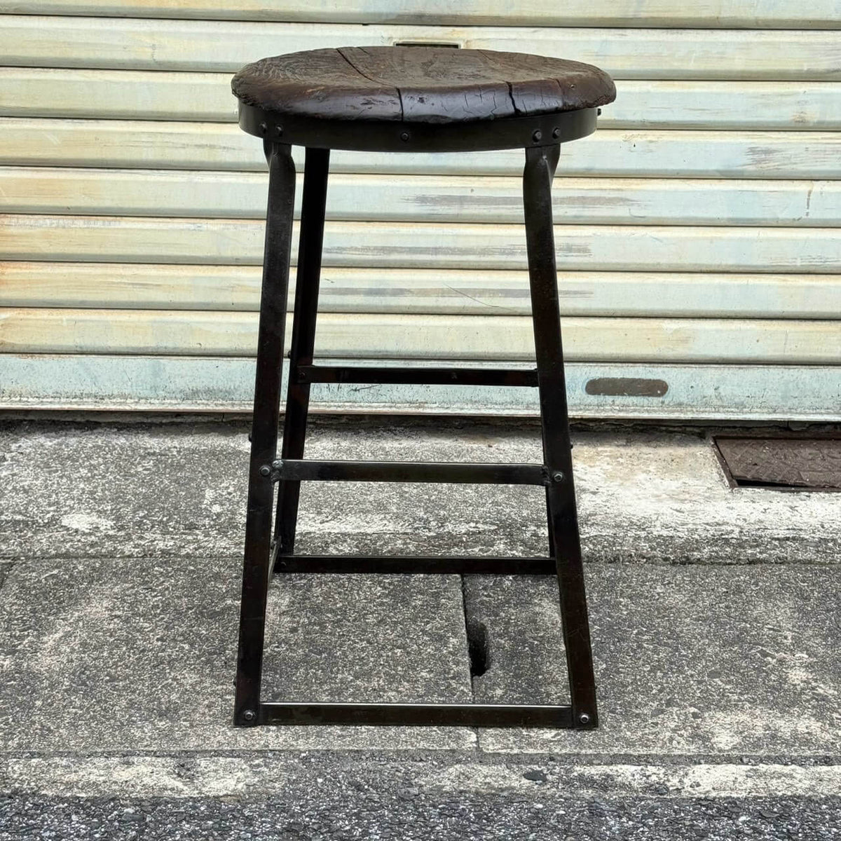 【1940-50年代】ビンテージ 椅子 アメリカン雑貨 店舗什器 ウッド スツール インダストリアル #2686