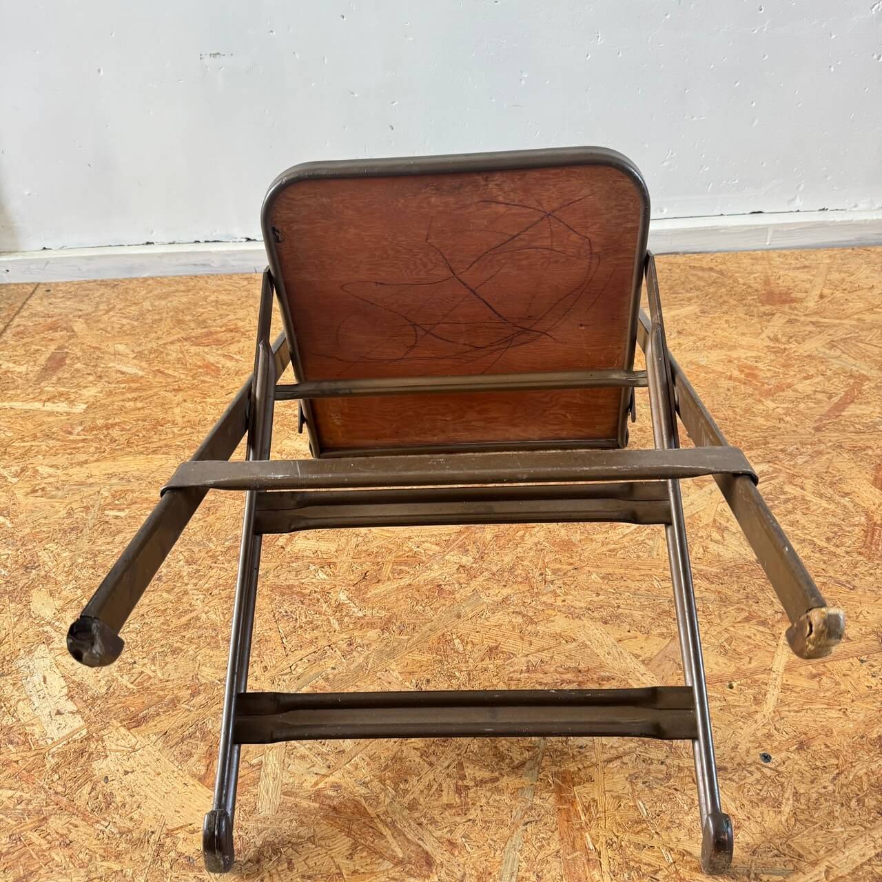 【1950-60年代】ビンテージ CLARIN フォールディングチェア アメリカン雑貨 折りたたみ椅子 ウッドシート #2245-2