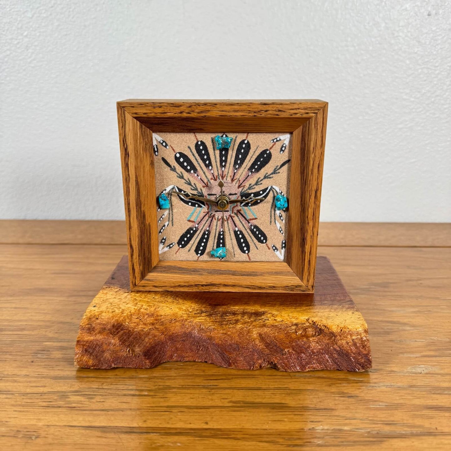 #1689 ナバホ族 サンドペインティング クロック 時計