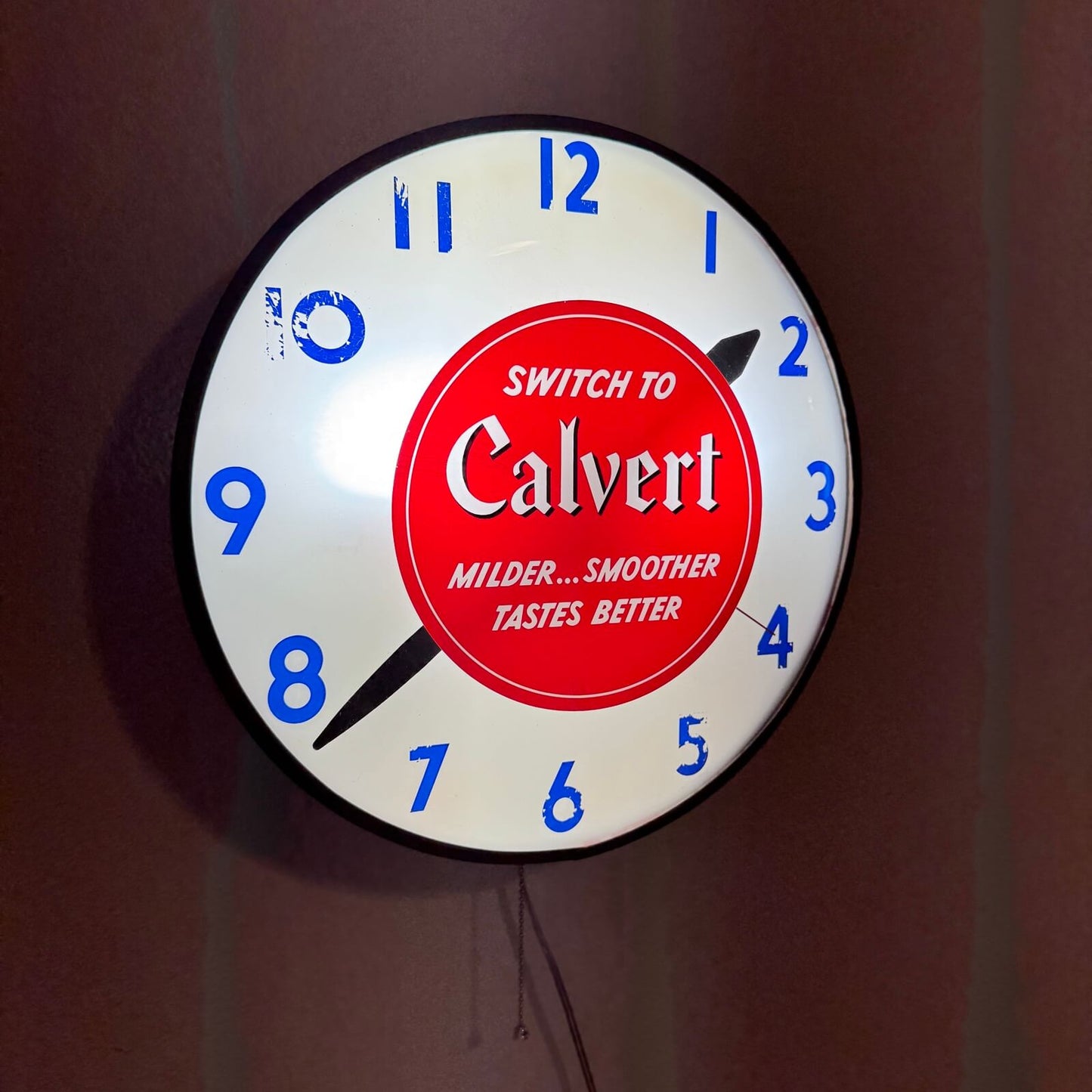 #2101 ビンテージ 掛け時計 Calvert ライト付き時計