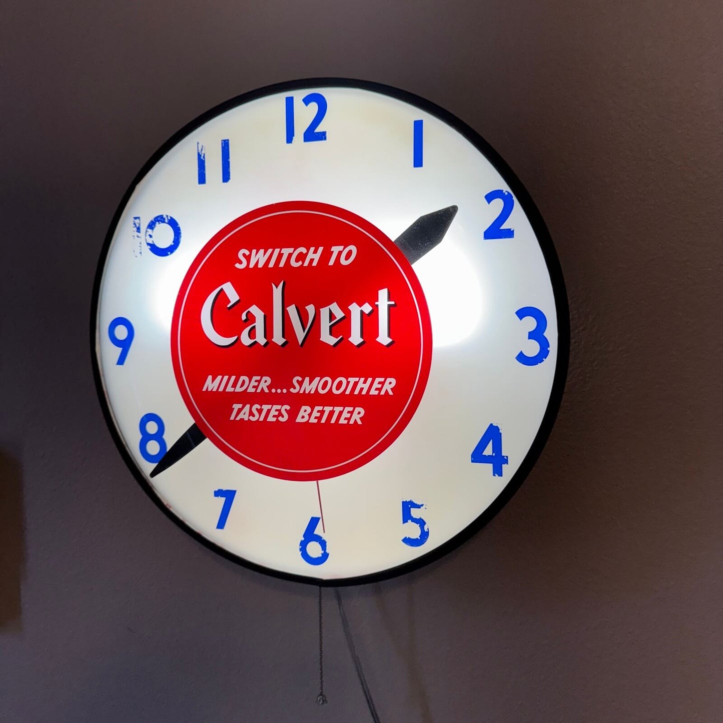 #2101 ビンテージ 掛け時計 Calvert ライト付き時計