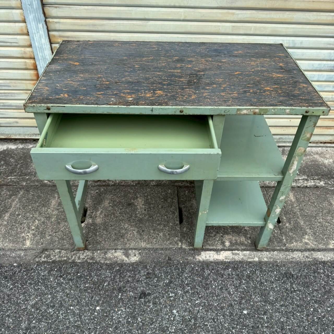 【1950〜60年代】ビンテージ ワークテーブル アメリカン雑貨 店舗什器 作業台 メディカル #2418-2