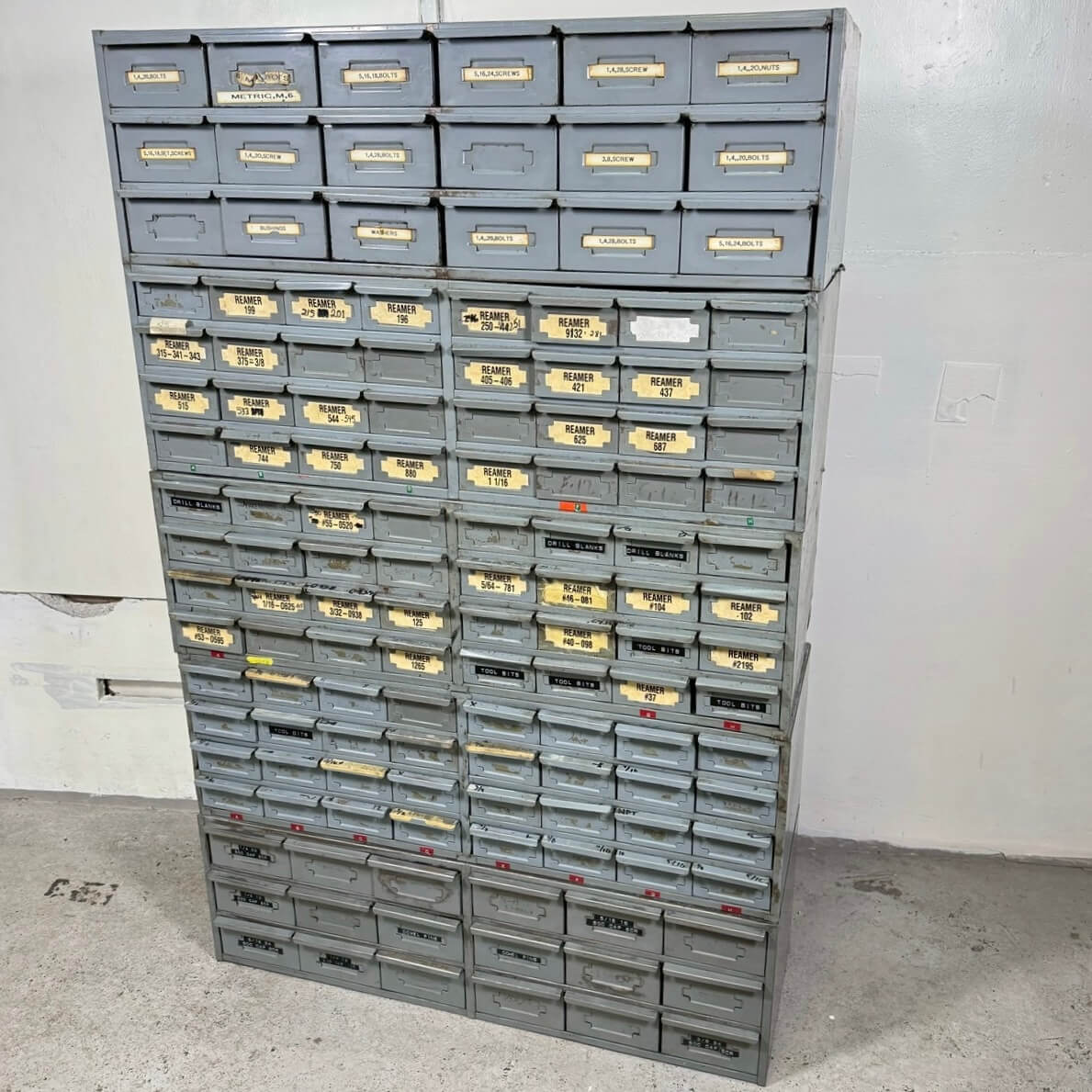 【1960-70年代】ビンテージ パーツキャビネット アメリカン雑貨 店舗什器 Hallowell 多段収納 引き出し #2301-2