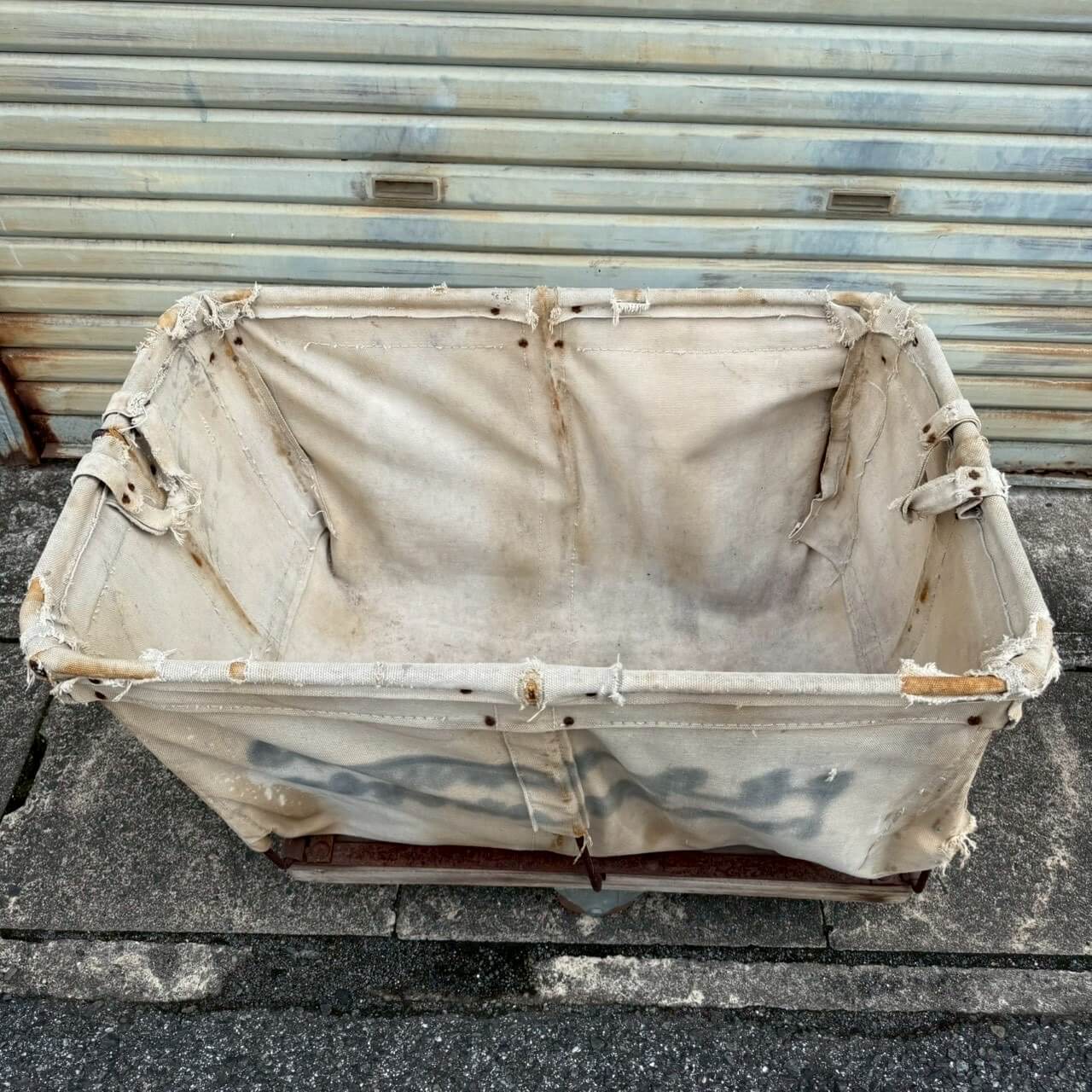 【1960〜70年代】ビンテージ ランドリーカート アメリカン雑貨 店舗什器 バスケット キャスター付き #2582