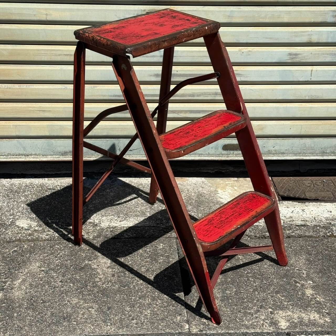 【1950-60年代】ビンテージ 3ステップ ラダー アメリカン雑貨 脚立 店舗什器 ディスプレイ #2681