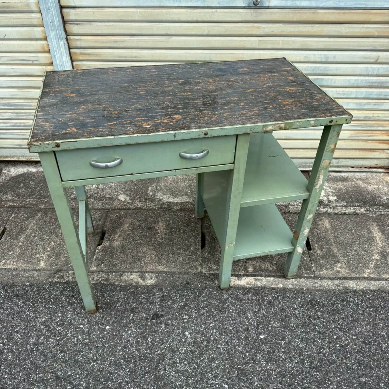 【1950〜60年代】ビンテージ ワークテーブル アメリカン雑貨 店舗什器 作業台 メディカル #2418-2