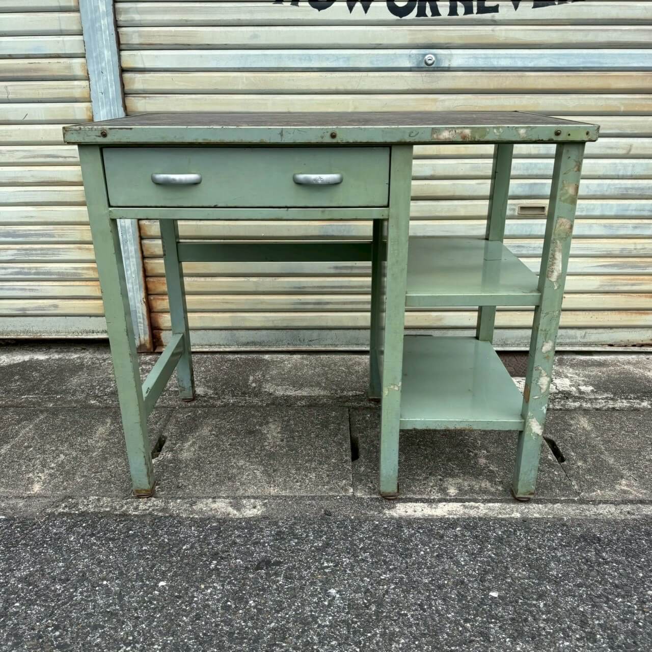 【1950〜60年代】ビンテージ ワークテーブル アメリカン雑貨 店舗什器 作業台 メディカル #2418-2