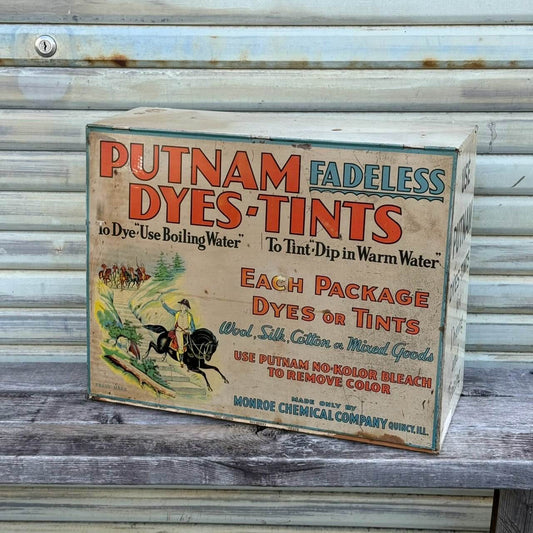 【1920-30年代】アンティーク キャビネット アメリカン雑貨 店舗什器 PUTNAM DYES アドバタイジング #2747