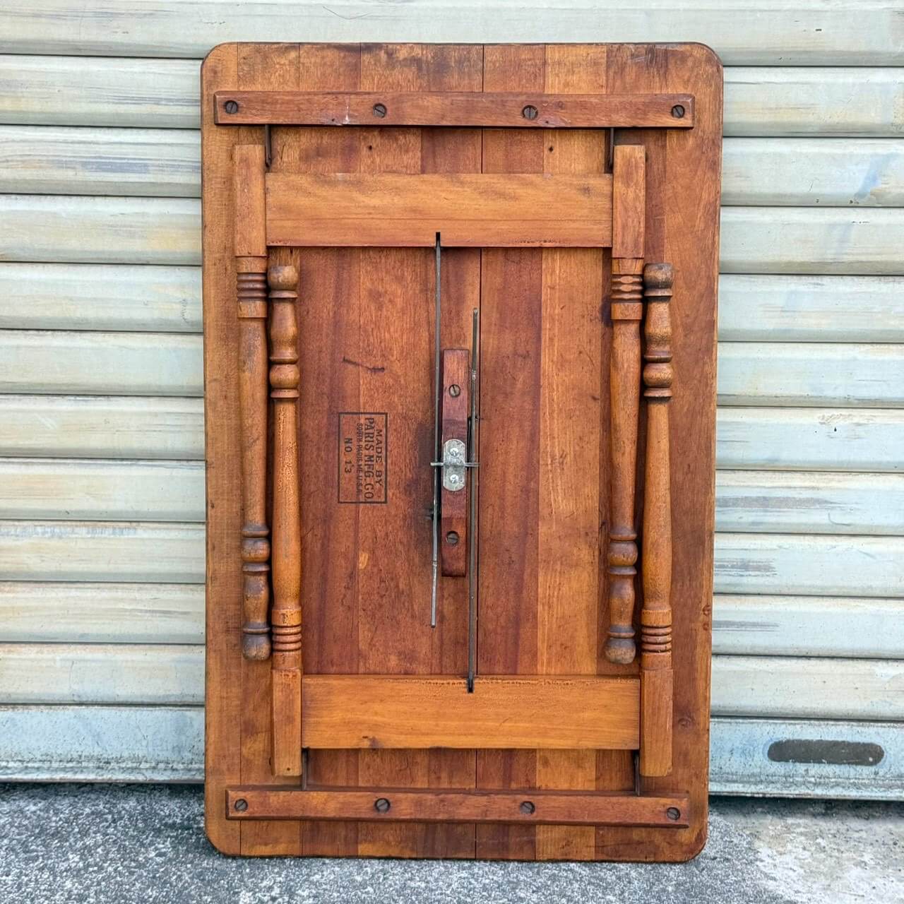 【1920-30年代】ビンテージ フォールディングテーブル アメリカン雑貨 店舗什器 PARIS MFG 折りたたみ 木製 #2814