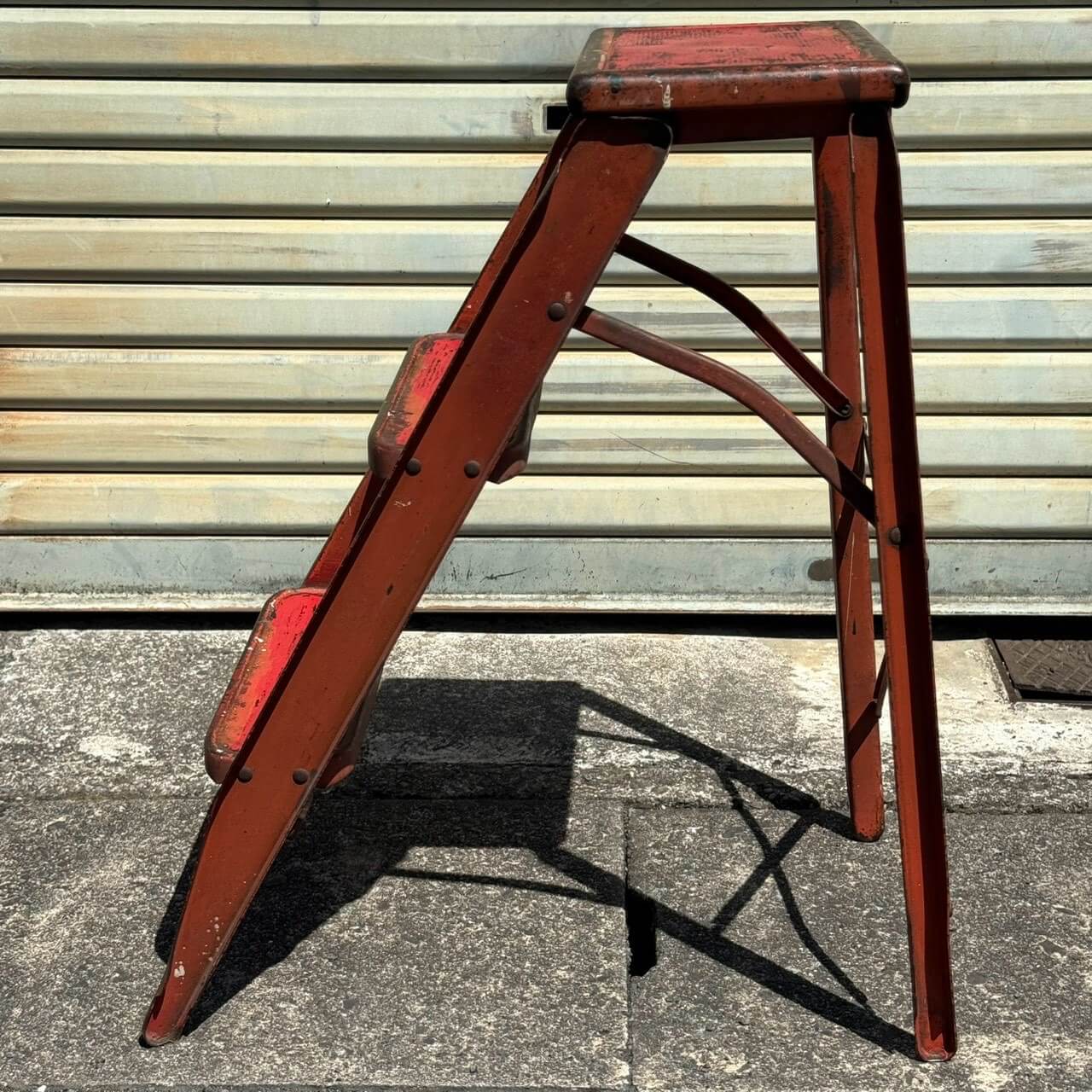 【1950-60年代】ビンテージ 3ステップ ラダー アメリカン雑貨 脚立 店舗什器 ディスプレイ #2681