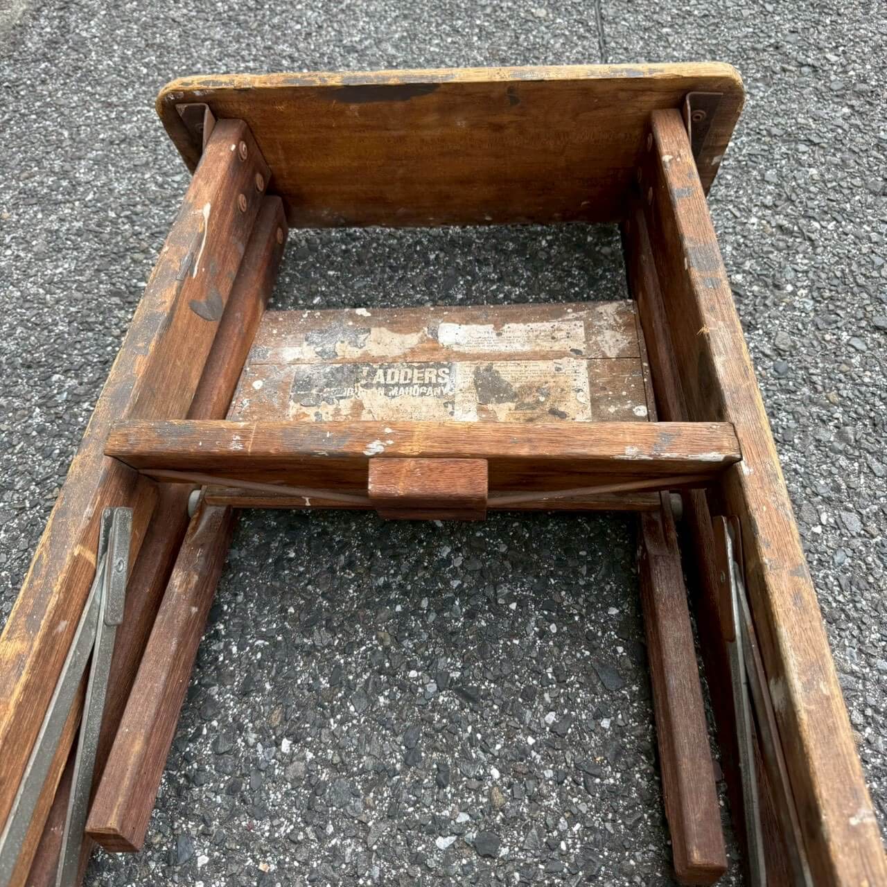 【1970-80年代】ビンテージ ウッドラダー アメリカン雑貨 木製脚立 店舗什器 #2212
