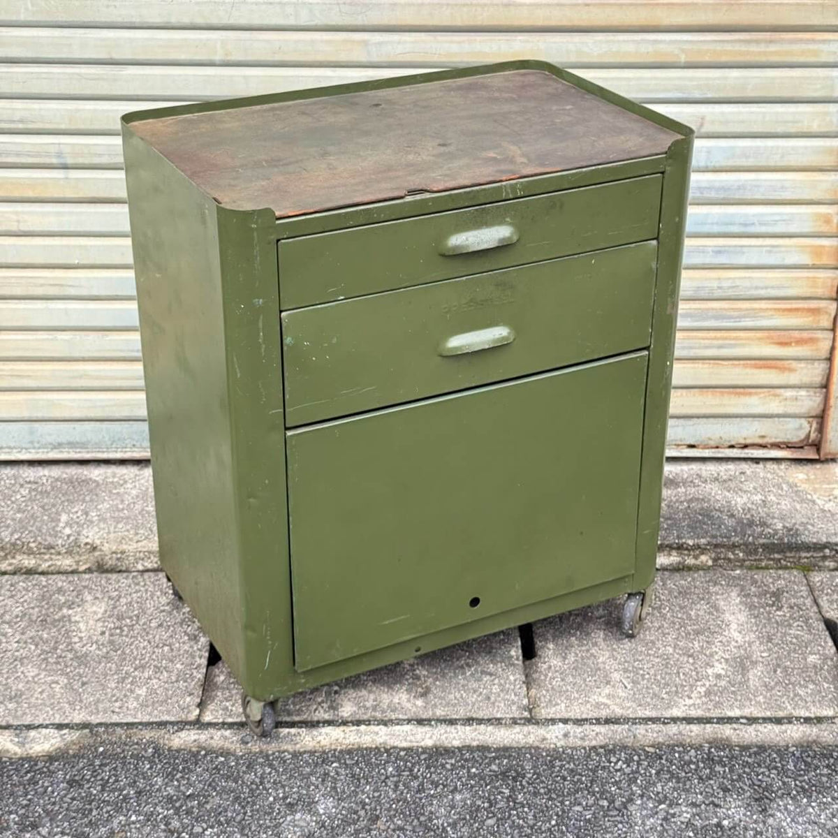 【1940-50年代】ビンテージ ガレージ アメリカン雑貨 店舗什器 PRESSTEEL ツールキャビネット スチール #2744