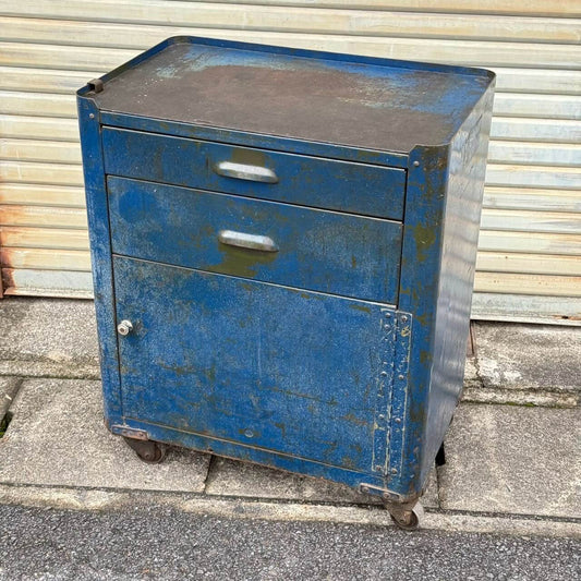 【1940-50年代】ビンテージ ガレージ アメリカン雑貨 店舗什器 ツールキャビネット スチール #2743