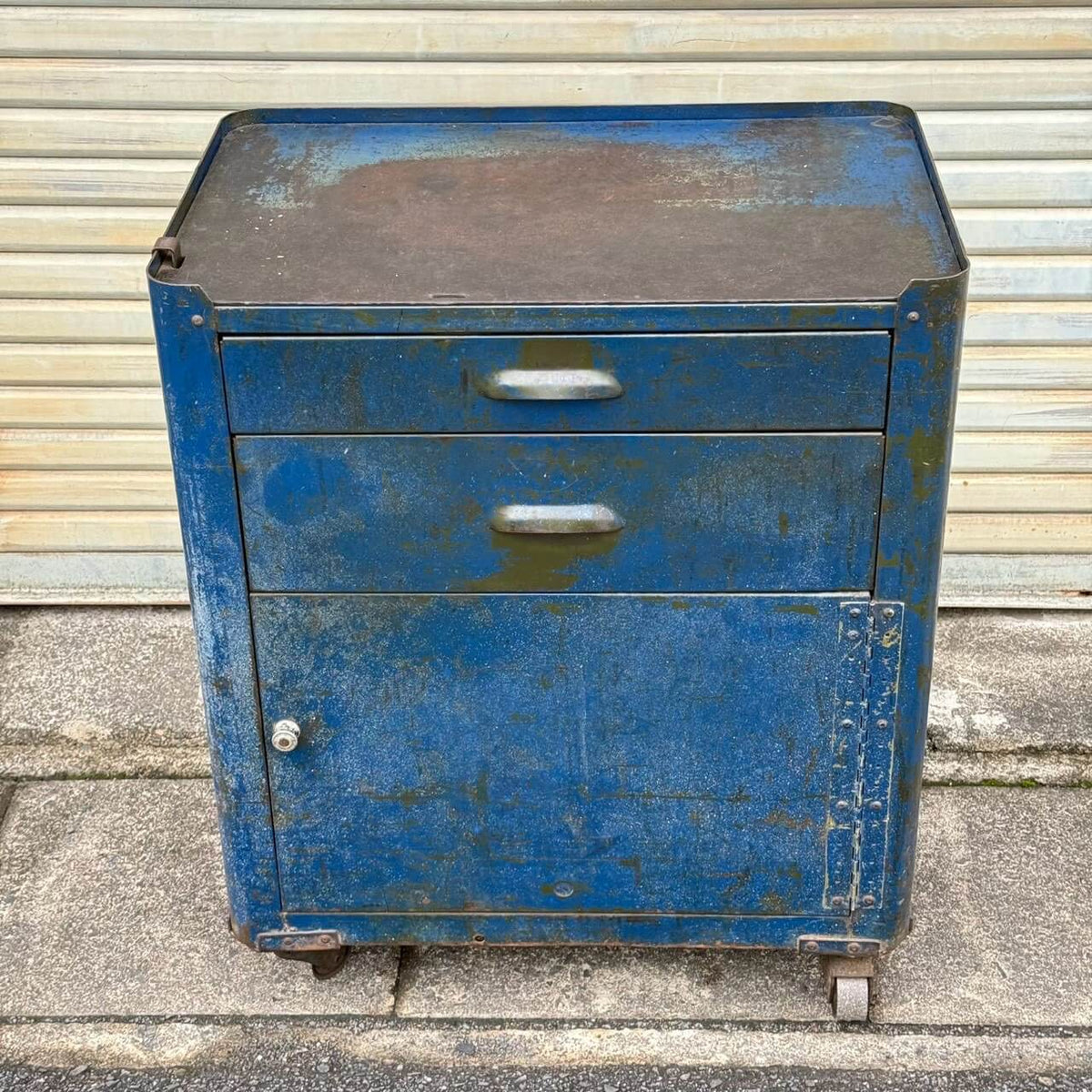 【1940-50年代】ビンテージ ガレージ アメリカン雑貨 店舗什器 ツールキャビネット スチール #2743
