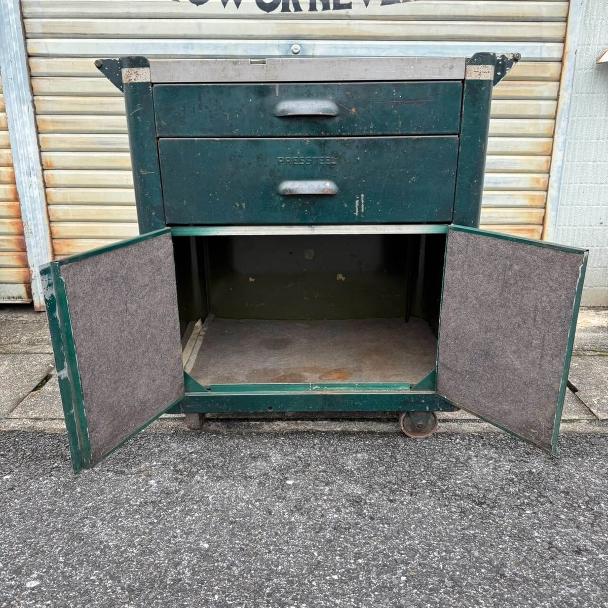 【1940-50年代】ビンテージ ガレージ アメリカン雑貨 店舗什器 PRESSTEEL ツールキャビネット スチール #2745