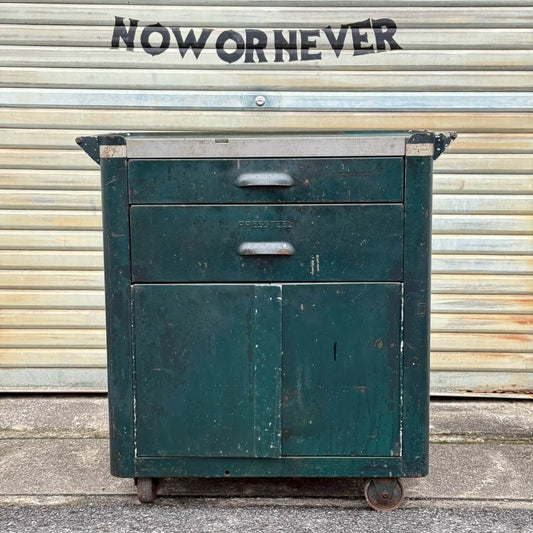 【1940-50年代】ビンテージ ガレージ アメリカン雑貨 店舗什器 PRESSTEEL ツールキャビネット スチール #2745