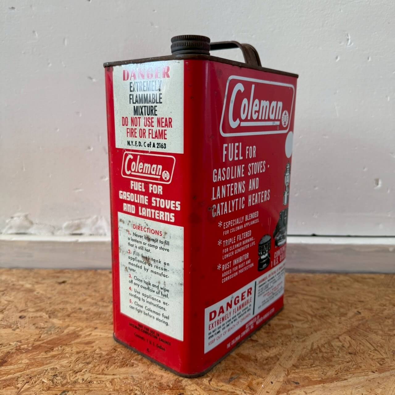 #2221【1960-70年代】ビンテージ Coleman コールマン ガソリン缶 1ガロン オイル缶 アメリカ