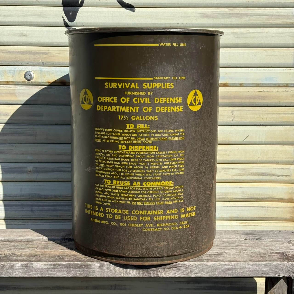 【1960年代】ビンテージ ガレージ ミリタリー アメリカン雑貨 店舗什器 CIVIL DEFENSE ドラム缶 #2790