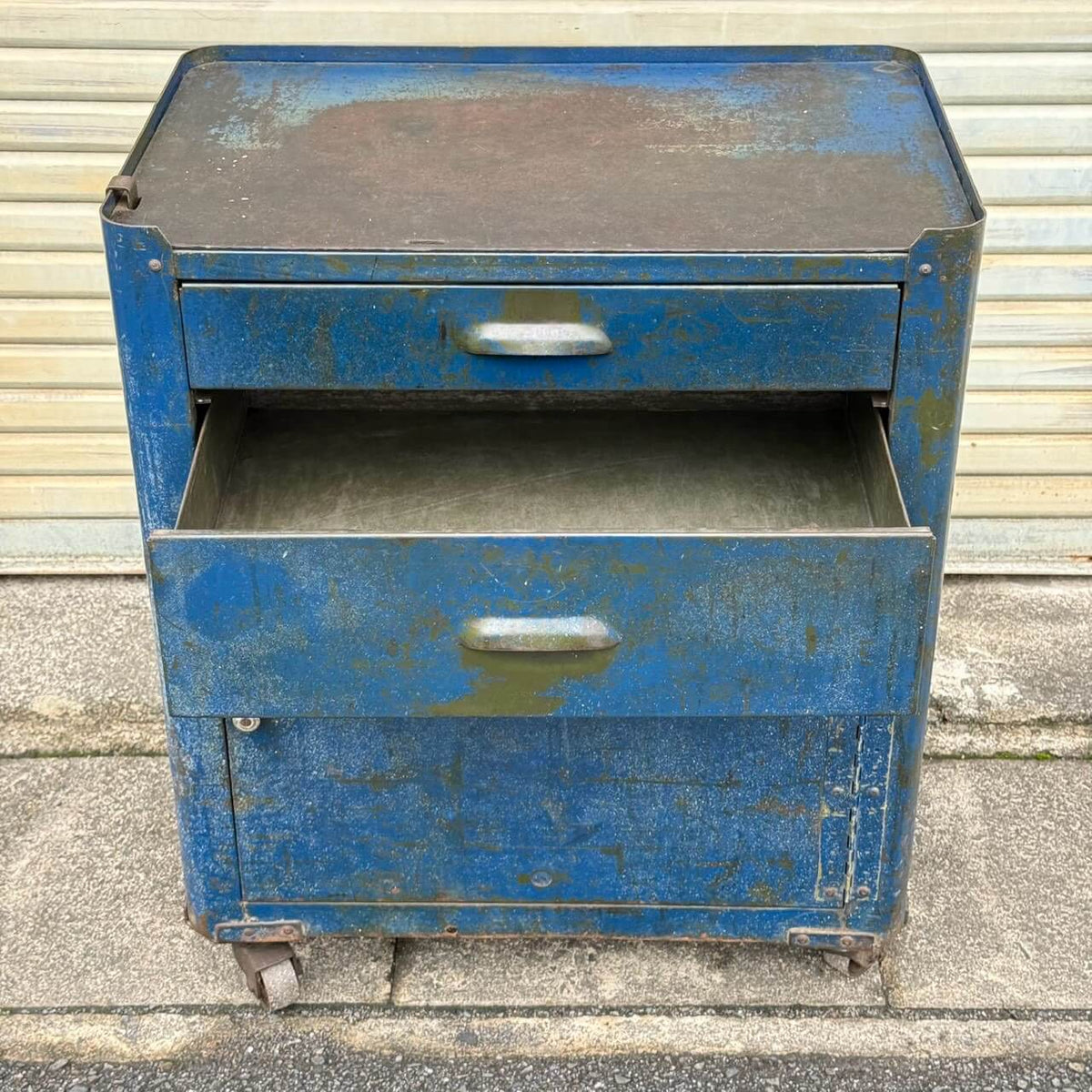 【1940-50年代】ビンテージ ガレージ アメリカン雑貨 店舗什器 ツールキャビネット スチール #2743