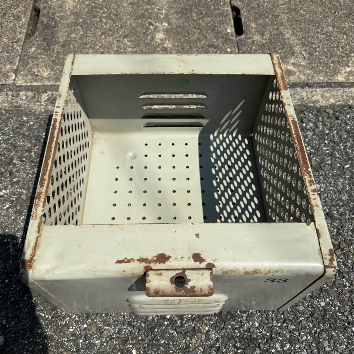【1940-50年代】ビンテージ ガレージ アメリカン雑貨 店舗什器 メタル ロッカーバスケット 21ドロワー #2741