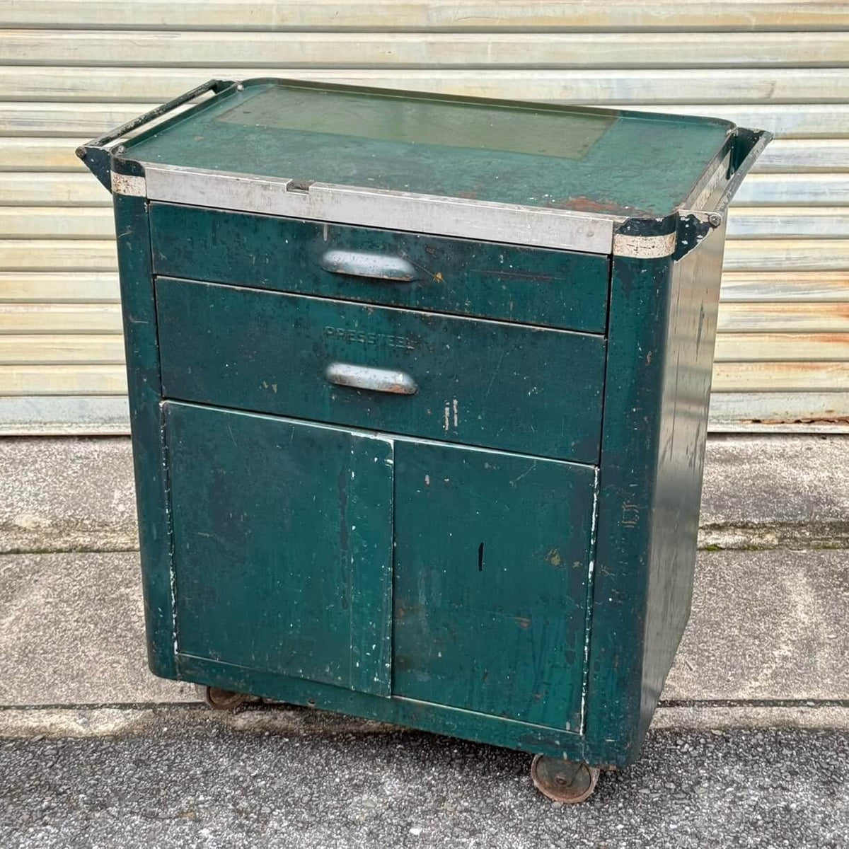 【1940-50年代】ビンテージ ガレージ アメリカン雑貨 店舗什器 PRESSTEEL ツールキャビネット スチール #2745