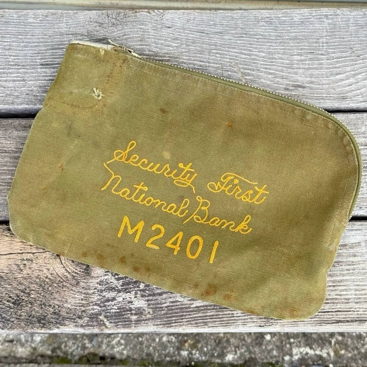 【1940-60年代】ビンテージ ガレージ アメリカン雑貨 店舗什器 バンクバッグ キャンバス #2734