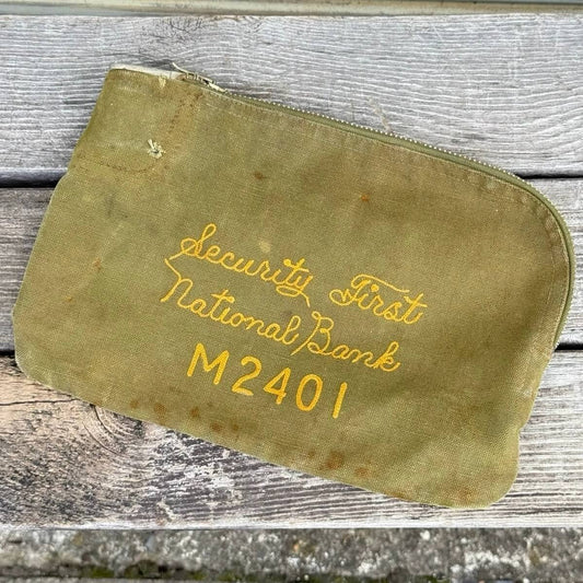 【1940-60年代】ビンテージ ガレージ アメリカン雑貨 店舗什器 バンクバッグ キャンバス #2734