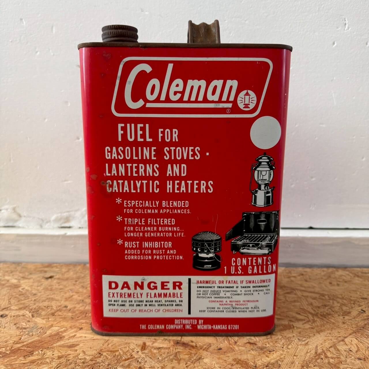 #2221【1960-70年代】ビンテージ Coleman コールマン ガソリン缶 1ガロン オイル缶 アメリカ