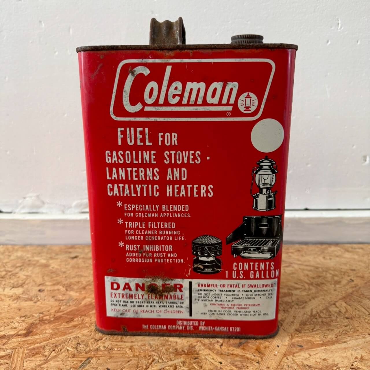#2221【1960-70年代】ビンテージ Coleman コールマン ガソリン缶 1ガロン オイル缶 アメリカ