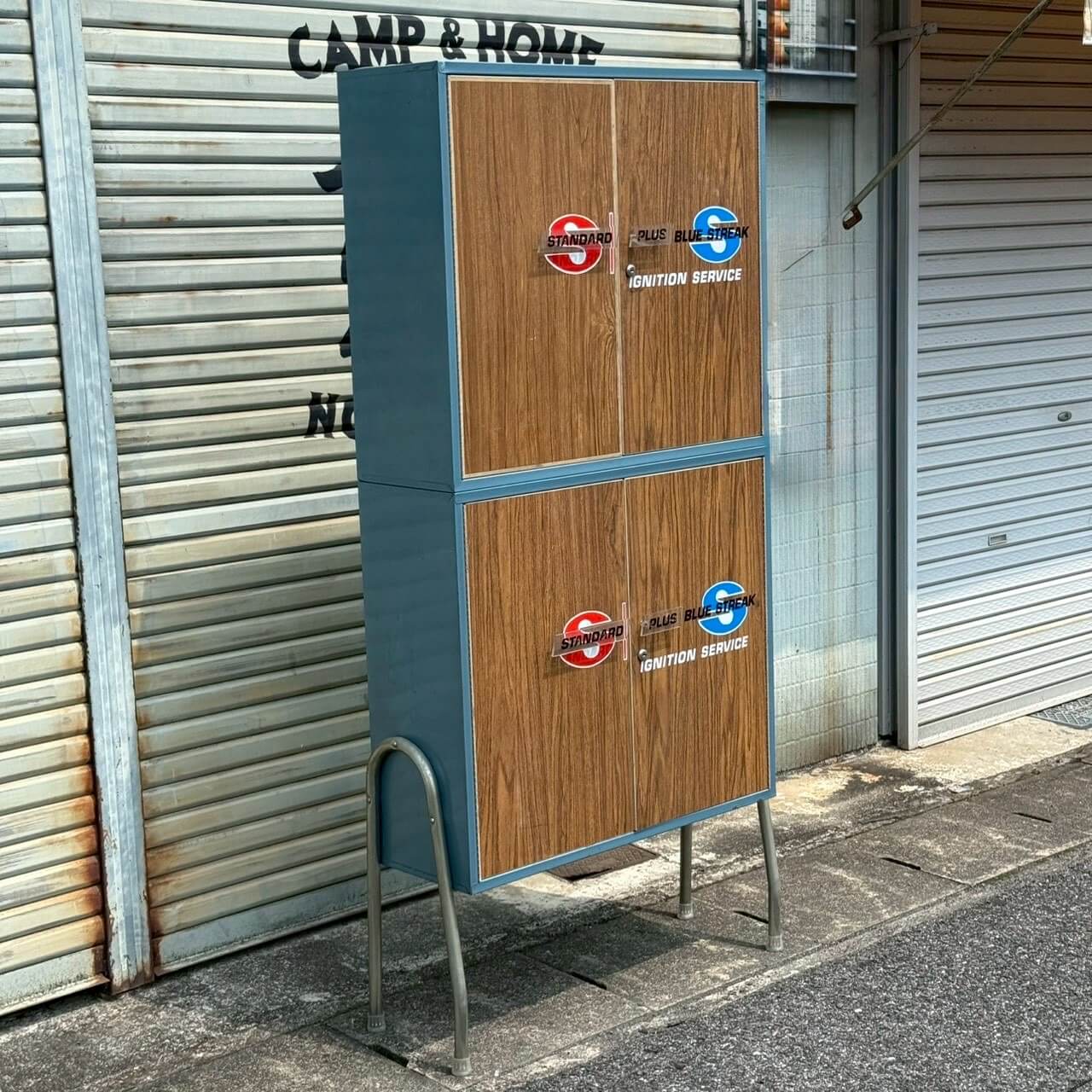 【1960-70年代】ビンテージ メタルキャビネット 鍵付き アメリカン雑貨 店舗什器 ガレージ #2229