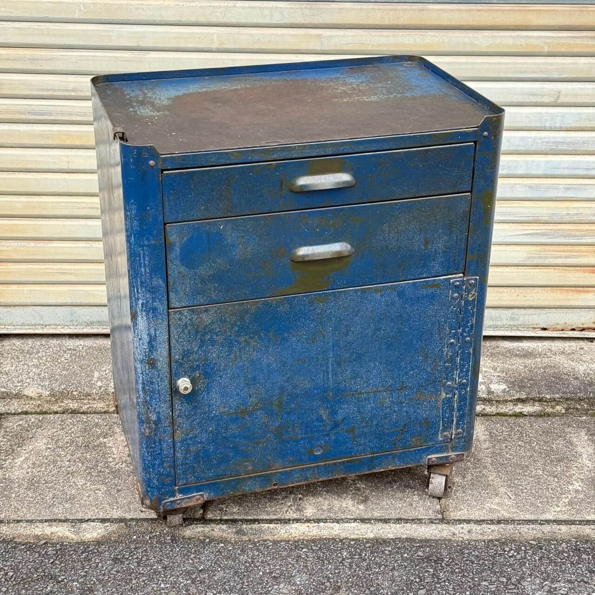 【1940-50年代】ビンテージ ガレージ アメリカン雑貨 店舗什器 ツールキャビネット スチール #2743