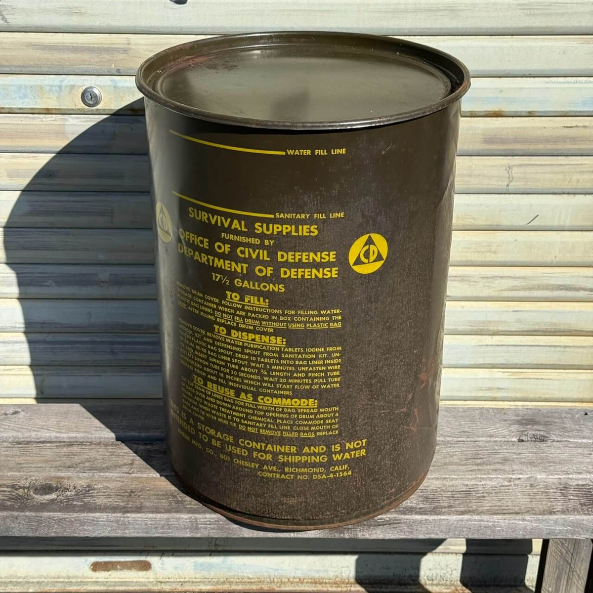 【1960年代】ビンテージ ガレージ ミリタリー アメリカン雑貨 店舗什器 CIVIL DEFENSE ドラム缶 #2790