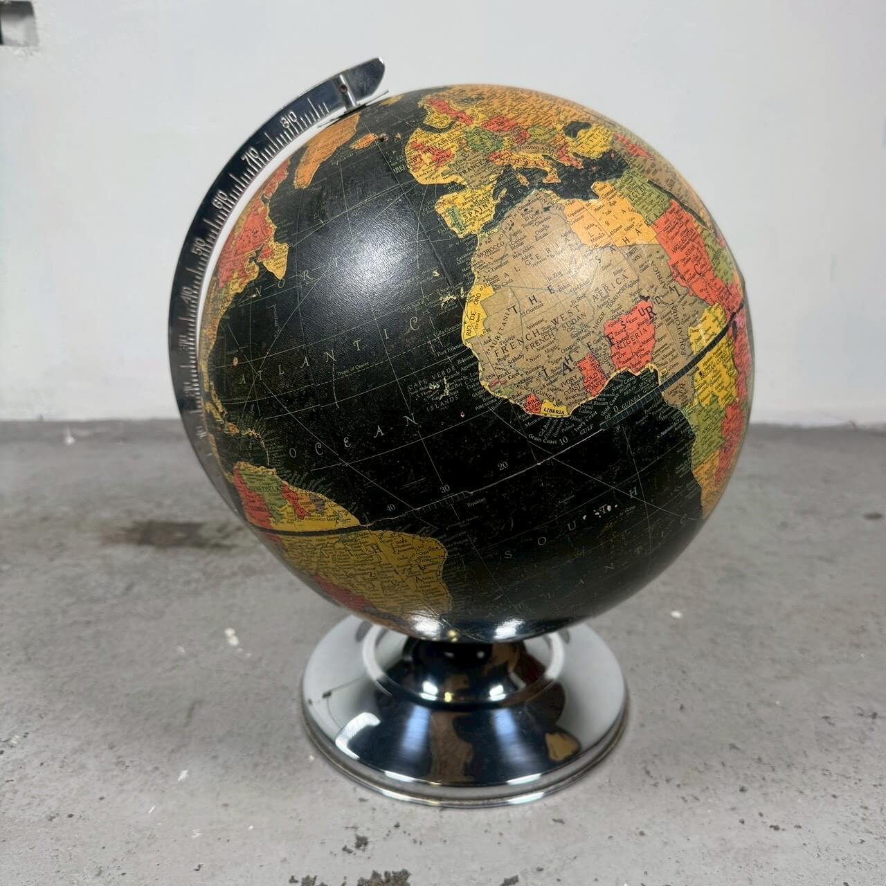 #2342【1950年代製】ビンテージ REPLOGLE リプルーグル ブラックオーシャン 地球儀 アメリカ