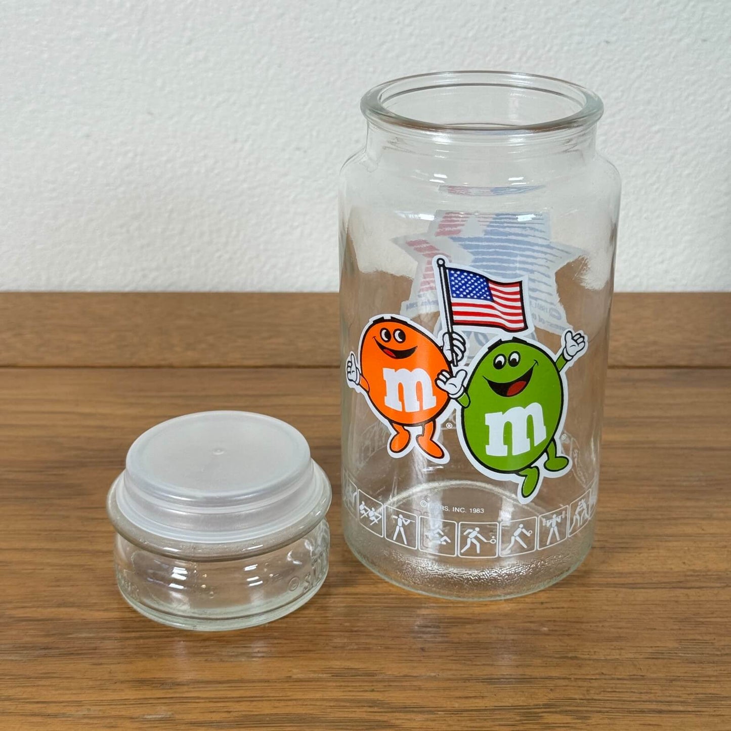 #2033【1984年】ビンテージ M&M’s アドバタイジング  ロサンゼルス五輪 オリンピック記念 ガラスジャー アメリカ