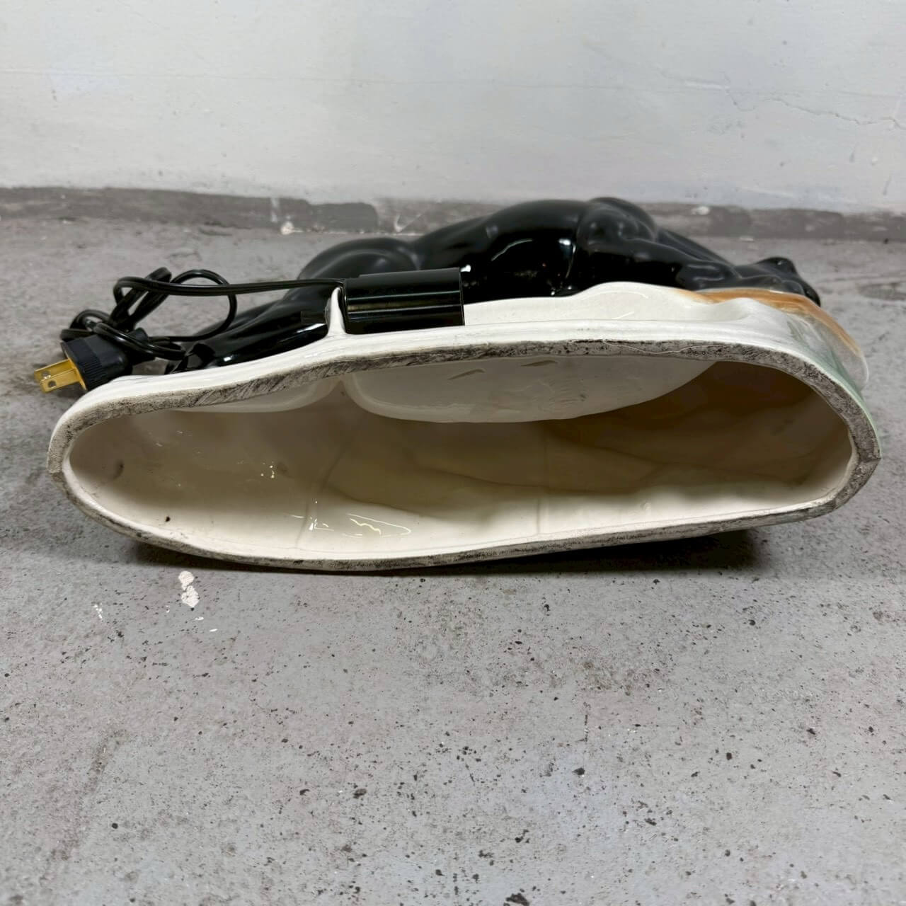 #2270【1950-60年代】ビンテージ ブラックパンサー オブジェ セラミック ライト付き ミッドセンチュリー アメリカ