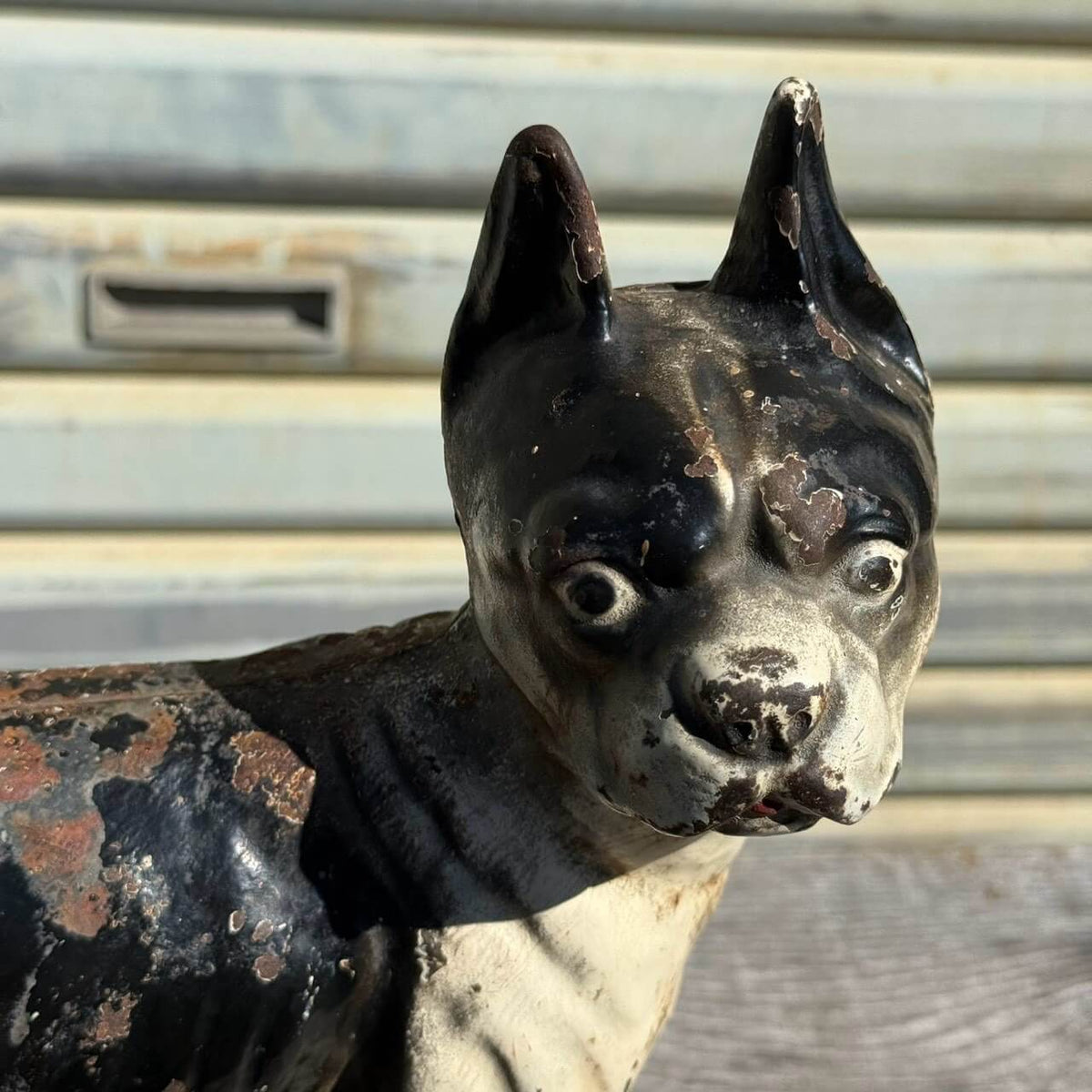 【1920-40年代頃】アンティーク オブジェ ドアストッパー アメリカン雑貨 店舗什器 ボストンテリア 犬 置物 キャストアイアン #2626